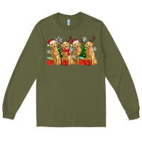 Army Green golden dogs with christmas Long Sleeve Tee - Zillion Design Studio