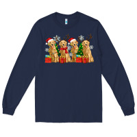 Navy golden dogs with christmas Long Sleeve Tee - Zillion Design Studio