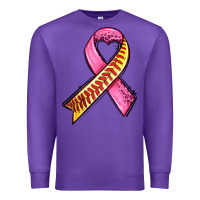 Purple breast cancer sport ribbons Premium Sweatshirt - AdoDesignShop