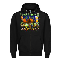 Black fires friends drinks camping crew Zipper Hoodie - Zillion Design Studio