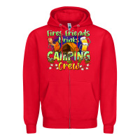 Red fires friends drinks camping crew Zipper Hoodie - Zillion Design Studio