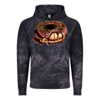 Cloud Black chocolate donut with candies Vintage Hoodie - AdoDesignShop
