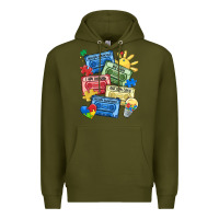 Army Green autism cassette tapes Premium Hoodie - MaliasSmallBusiness