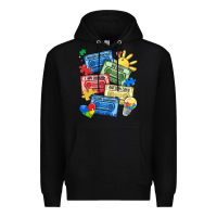 Black autism cassette tapes Premium Hoodie - MaliasSmallBusiness