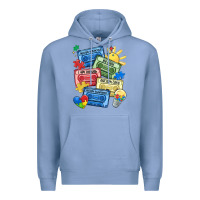 Colony Blue autism cassette tapes Premium Hoodie - MaliasSmallBusiness