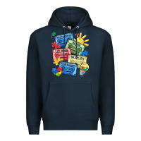 Navy autism cassette tapes Premium Hoodie - MaliasSmallBusiness