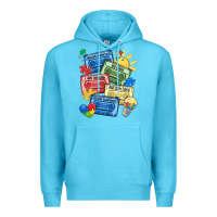 Ocean Blue autism cassette tapes Premium Hoodie - MaliasSmallBusiness