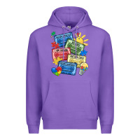 Purple autism cassette tapes Premium Hoodie - MaliasSmallBusiness