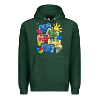 Sports Green autism cassette tapes Premium Hoodie - MaliasSmallBusiness