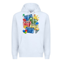 White autism cassette tapes Premium Hoodie - MaliasSmallBusiness