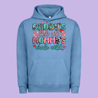 Daddy's Little Girl Mommy's Whole World Urban Hoodie Designed By Maliassmallbusiness