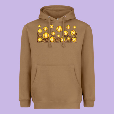Leopard Softball 16oz Libbey Glass Heavyweight Hoodie Designed By Hra Design Shop