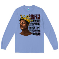 Colony Blue afro man god says you are Long Sleeve Tee - texasbilliewilder