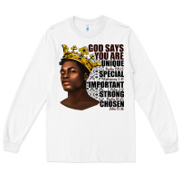 White afro man god says you are Long Sleeve Tee - texasbilliewilder