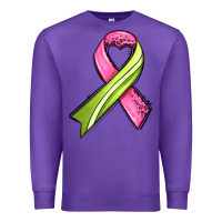 Purple breast cancer sport ribbons Premium Sweatshirt - AdoDesignShop