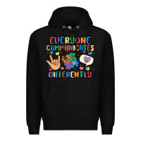 Black everyone communicates differently Premium Hoodie - MaliasSmallBusiness