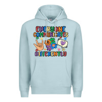 Blue Mist everyone communicates differently Premium Hoodie - MaliasSmallBusiness