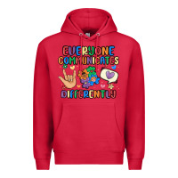 Cardinal everyone communicates differently Premium Hoodie - MaliasSmallBusiness