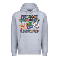 Heather Grey everyone communicates differently Premium Hoodie - MaliasSmallBusiness
