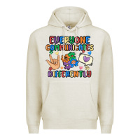 Oatmeal Heather everyone communicates differently Premium Hoodie - MaliasSmallBusiness