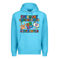 Ocean Blue everyone communicates differently Premium Hoodie - MaliasSmallBusiness