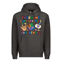 Smoke everyone communicates differently Premium Hoodie - MaliasSmallBusiness
