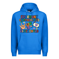 True Royal everyone communicates differently Premium Hoodie - MaliasSmallBusiness
