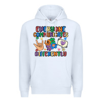 White everyone communicates differently Premium Hoodie - MaliasSmallBusiness