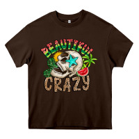 Chocolate Brown Beautiful Crazy Summer Heavy Core Tee - CowhideDigitalArt