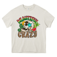 Cream Beautiful Crazy Summer Heavy Core Tee - CowhideDigitalArt