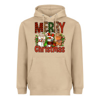 Mushroom Merry Christmas Coffee Cups Heavyweight Hoodie - FaDigitalArtStudio