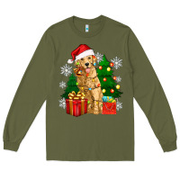 Army Green christmas golden dog Long Sleeve Tee - Zillion Design Studio