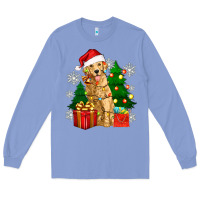 Colony Blue christmas golden dog Long Sleeve Tee - Zillion Design Studio