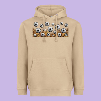 Leopard Soccer 16oz Libbey Glass Heavyweight Hoodie Designed By Hra Design Shop