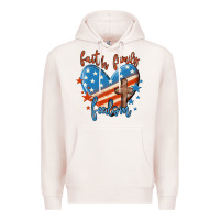 Pale Pink faith family freedom Premium Hoodie - MaliasSmallBusiness