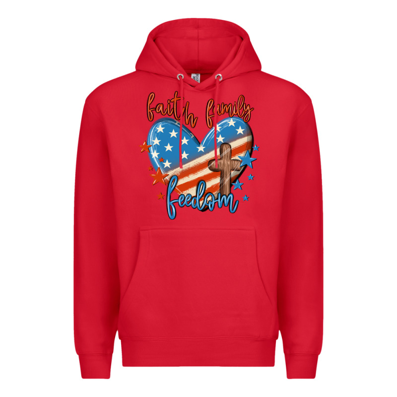 Faith Family Freedom Premium Hoodie by MaliasSmallBusiness | Teevron