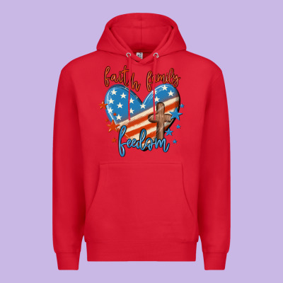 Faith Family Freedom Premium Hoodie Designed By Maliassmallbusiness