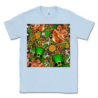 Dusty Blue st patricks  cow with candy Classic Tee - FaDigitalArtStudio