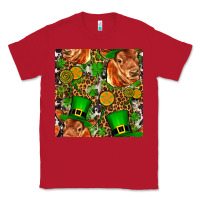Red st patricks  cow with candy Classic Tee - FaDigitalArtStudio