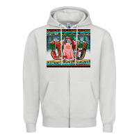 Dove Grey joy pig Zipper Hoodie - RanaPortraitStore