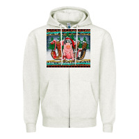 Oatmeal Heather joy pig Zipper Hoodie - RanaPortraitStore