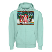Seafoam joy pig Zipper Hoodie - RanaPortraitStore
