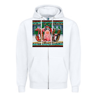 White joy pig Zipper Hoodie - RanaPortraitStore