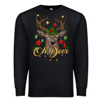 Black oh deer Christmas Premium Sweatshirt - BundleAndBundleShop