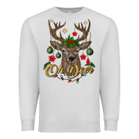 Dove Grey oh deer Christmas Premium Sweatshirt - BundleAndBundleShop