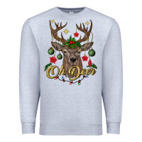 Heather Grey oh deer Christmas Premium Sweatshirt - BundleAndBundleShop