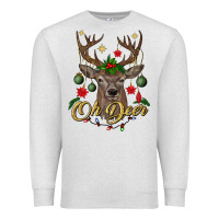 Oatmeal Heather oh deer Christmas Premium Sweatshirt - BundleAndBundleShop