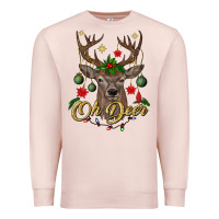 Pale Pink oh deer Christmas Premium Sweatshirt - BundleAndBundleShop