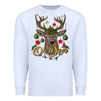 White oh deer Christmas Premium Sweatshirt - BundleAndBundleShop