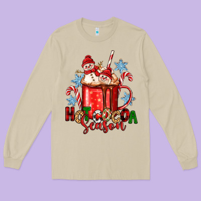 Hot Cocoa  Season Long Sleeve Tee Designed By Zillion Design Studio
